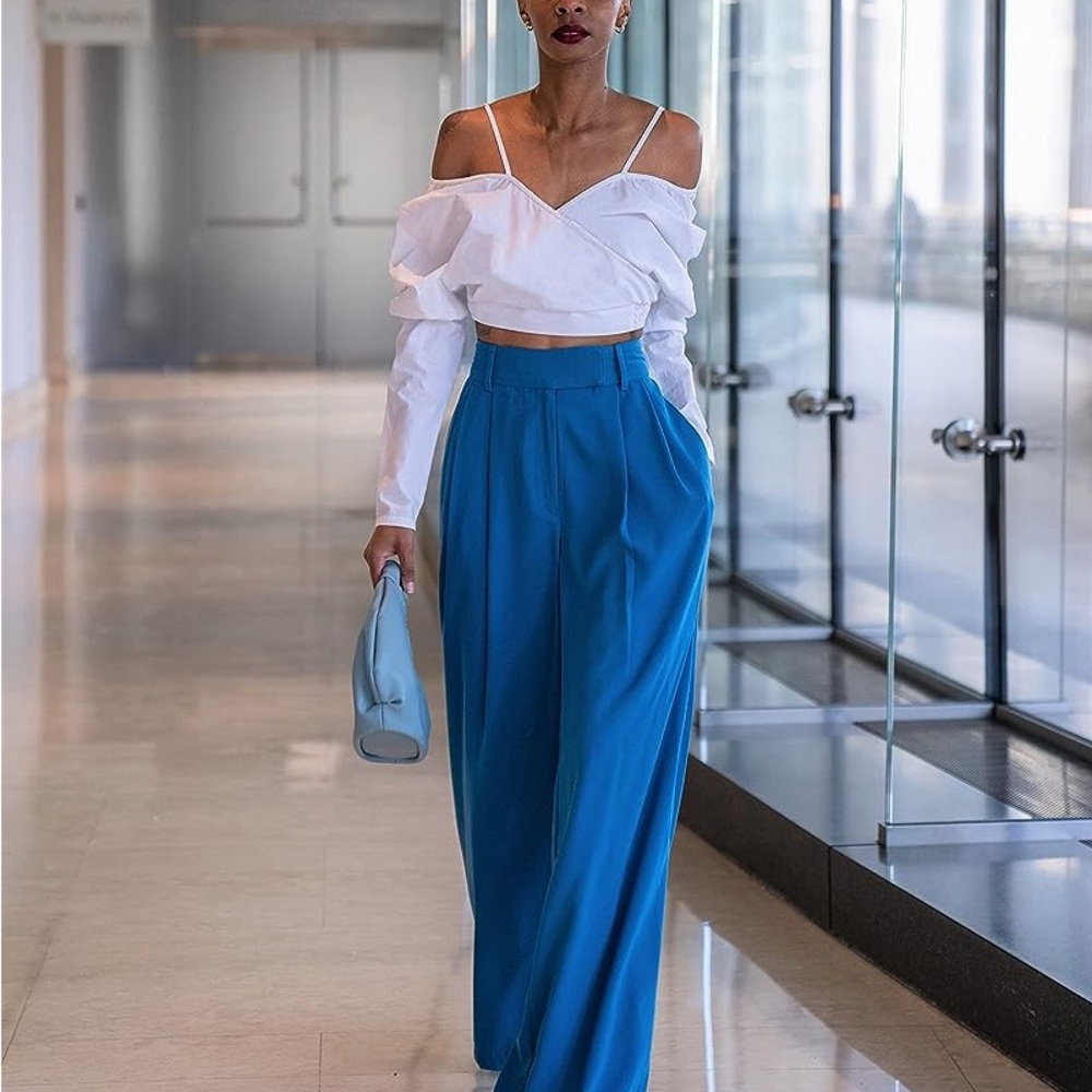 (A53) The Drop Women's White Off Shoulder Draped Crop Top, Size Medium, NWT